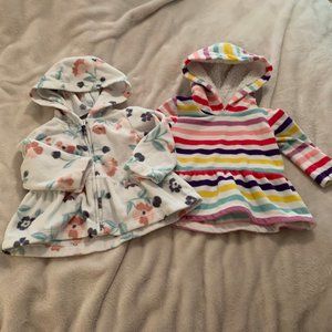 Carter's Two Peplum Hem Hoodie Jackets Sized 9 Months